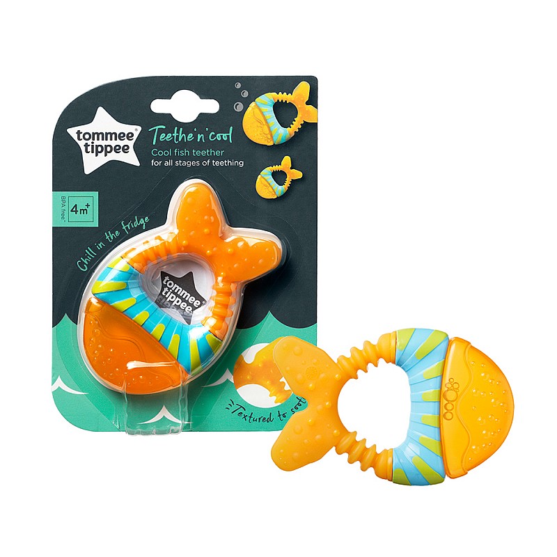 Tommee Tippee Гризалка с охлаждащ ефект Риба 4м+ Tommee Tippee Гризалка с охлаждащ ефект Риба 4м+